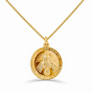 Gold Mary Pendant Necklace