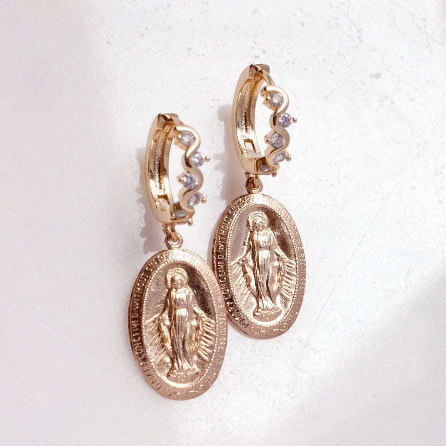 Coin Mary Earrings