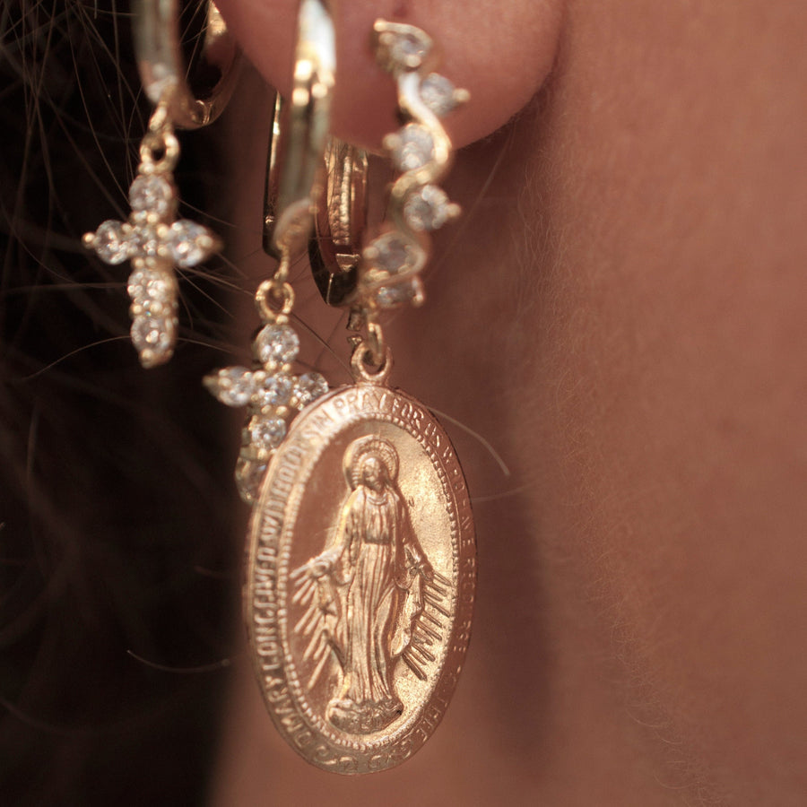 Coin Mary Earrings