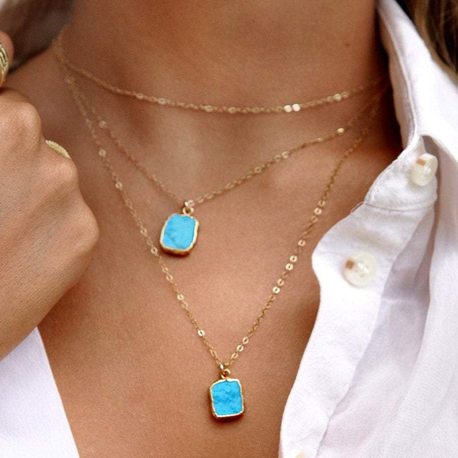 Gold Dipped Turquoise Necklace