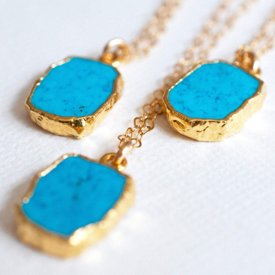 Gold Dipped Turquoise Necklace
