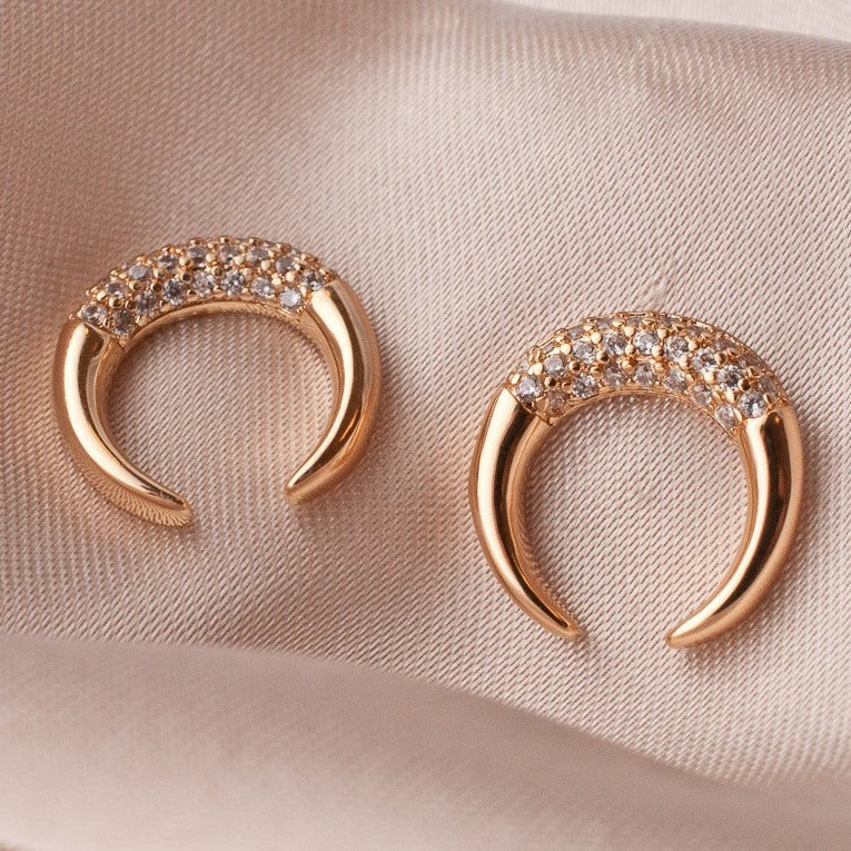Crescent Moon Earrings in Gold