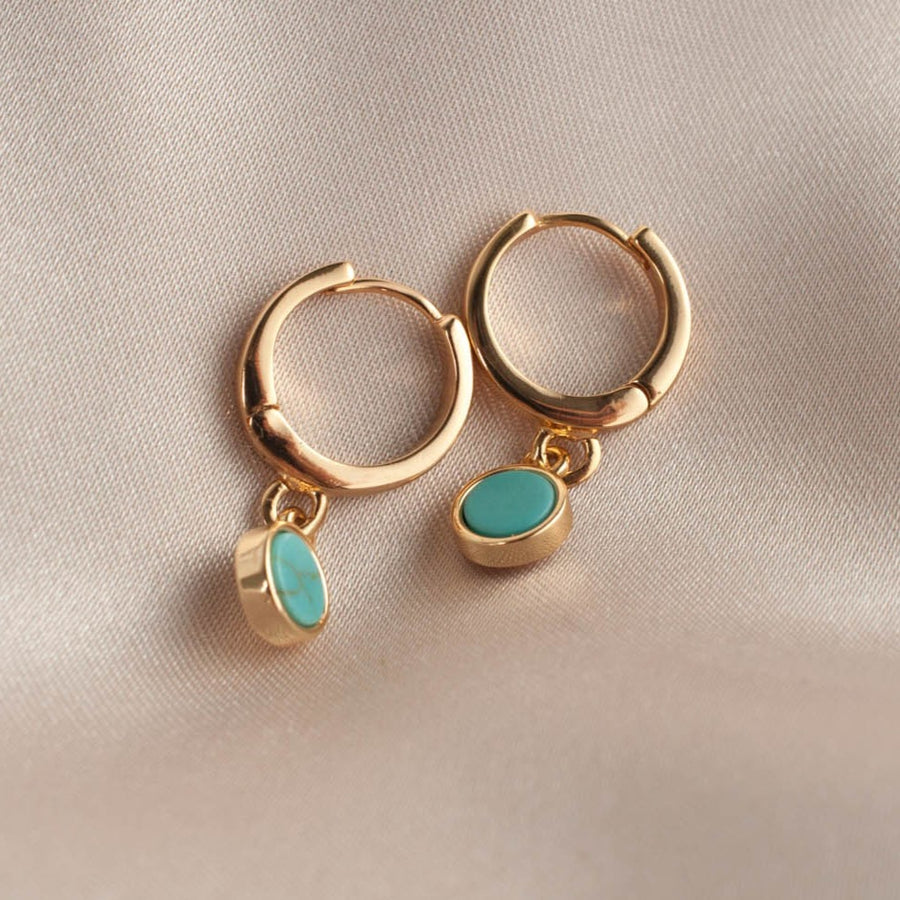 Turquoise Charm Hoop Earrings