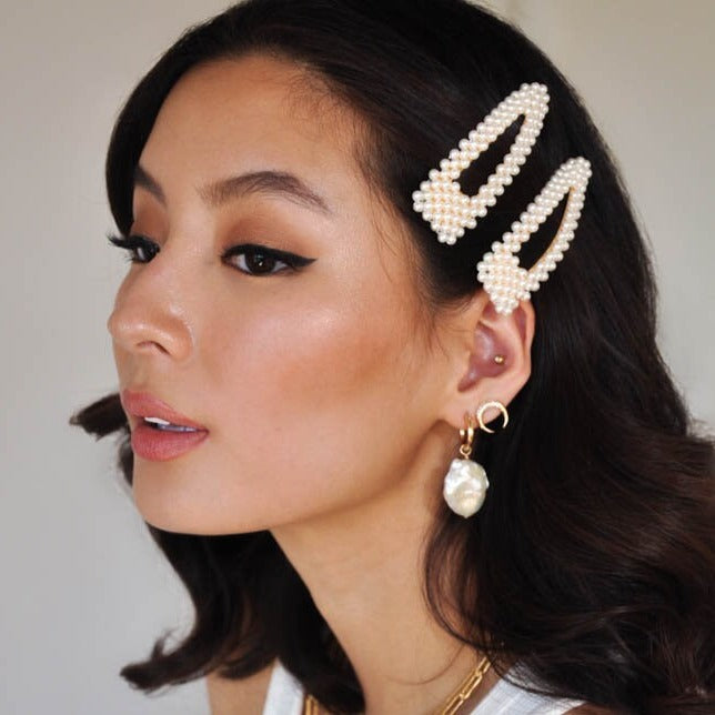 Horn Stud Crystal Earrings